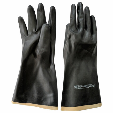 Перчатки резиновые технические кислотощелочестойкие КЩС Тип-1, АЗРИ, размер 2 (средний), К80/Щ50 по низкой цене оптом 