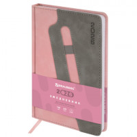 Ежедневник датированный 2026 А5 138x213мм BRAUBERG Assistant, под кожу, держатель, розовый, 117377