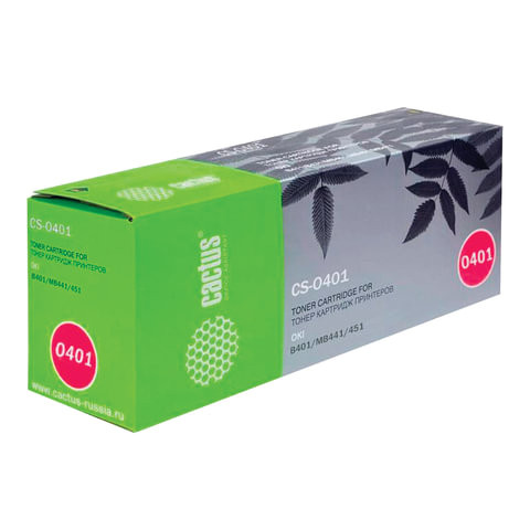 Тонер-картридж CACTUS (CS-O401) для OKI B401/MB441/451, ресурс 1500 стр. по низкой цене оптом Краснодар, Москва, Уфа, Казань, Барнаул, Владивосток, Хабаровск, Сахалин, Красноярск, Екатеренбург, 