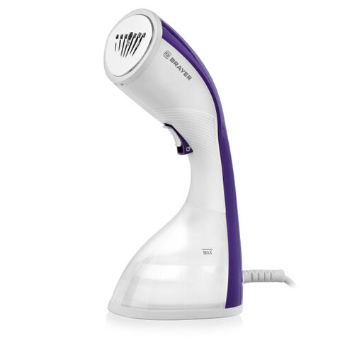 Отпариватель ручной BRAYER BR4120, 1400 Вт, 25 г/мин, резервуар 0,22 л, 1 режим, белый/фиолетовый по низкой цене оптом Краснодар, Москва, Уфа, Казань, Барнаул, Владивосток, Хабаровск, Сахалин, Красноярск, Екатеренбург, 