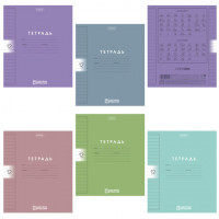 Тетрадь обложка пластик, 12л. линия, HATBER, Color Set (микс в спайке), 092026, 12Т5В2пл