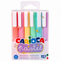 Набор текстовыделителей CARIOCA (Италия) 6 шт., АССОРТИ, "Pastel", линия 1-5 мм, 43033