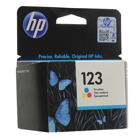 Картридж струйный HP (F6V16AE) Deskjet 2130, №123, цветной, оригинальный, ресурс 100 стр. по низкой цене оптом 