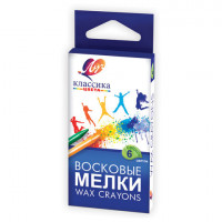 Восковые мелки ЛУЧ "Классика", 6 цветов, картонная упаковка с европодвесом, 12С860-08