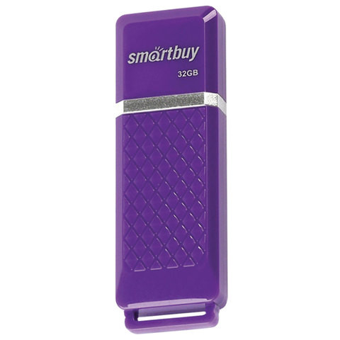 Флеш-диск 32 GB, SMARTBUY Quartz, USB 2.0, фиолетовый, SB32GBQZ-V по низкой цене оптом Краснодар, Москва, Уфа, Казань, Барнаул, Владивосток, Хабаровск, Сахалин, Красноярск, Екатеренбург, 