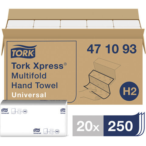 Полотенца бумажные, 250 листов, TORK Multifold (H2) Universal, 1-слойные, КОМПЛЕКТ 20 пачек, 23,4x21,3см, 471093 по низкой цене оптом Краснодар, Москва, Уфа, Казань, Барнаул, Владивосток, Хабаровск, Сахалин, Красноярск, Екатеренбург, 