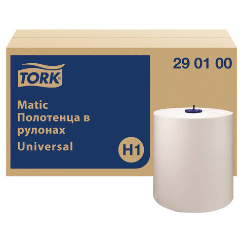 Полотенца бумажные рулонные 280 м, TORK Matic (Система H1) UNIVERSAL, КОМПЛЕКТ 6 рулонов, 290100 по низкой цене оптом Краснодар, Москва, Уфа, Казань, Барнаул, Владивосток, Хабаровск, Сахалин, Красноярск, Екатеренбург, 