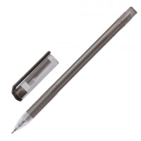 Ручка гелевая BRAUBERG "Option", ЧЕРНАЯ, корпус тонированный черный, узел 0,6 мм, линия письма 0,35 мм, 143014