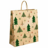 Пакет подарочный КОМПЛЕКТ 10 штук новогодний 26x13x32см, "Kraft Xmas Tree", ЗОЛОТАЯ СКАЗКА, 591959 по низкой цене оптом 