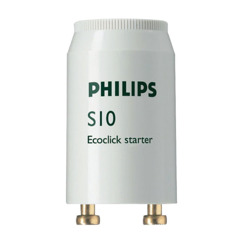 Стартеры для люминесцентных ламп PHILIPS S10, КОМПЛЕКТ 25 штук, 4-65 W 220-240 V (одноламповая схема подключения) по низкой цене оптом Краснодар, Москва, Уфа, Казань, Барнаул, Владивосток, Хабаровск, Сахалин, Красноярск, Екатеренбург, 
