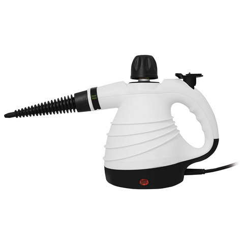 Пароочиститель POLARIS PSC 1102C STEAM, 1100 Вт, 3,5 бар, объем 0,27 л, 10 аксессуаров, черный/белый по низкой цене оптом 