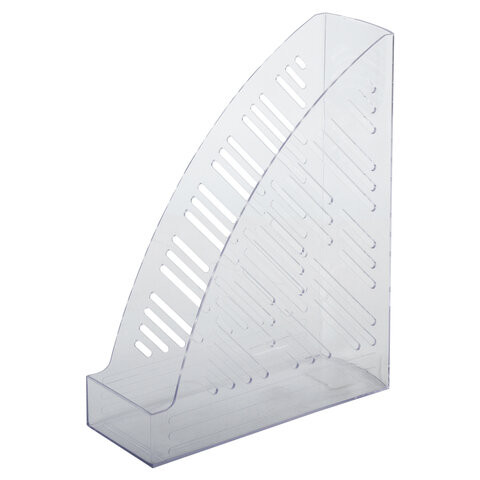 Лоток вертикальный для бумаг BRAUBERG "Standard+", 250х90х300 мм, прозрачный, 237227 по низкой цене оптом 