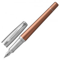 Ручка перьевая PARKER "Urban Premium Orange CT", корпус светло-коричневый, хромированные детали, синяя, 1931625