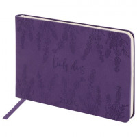 Еженедельник датированный 2026 МАЛЫЙ ФОРМАТ 105х160мм А6 BRAUBERG Imprint, тиснение, фиолетовый, 117210