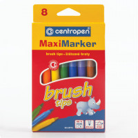 Фломастеры-кисти 8 ЦВЕТОВ CENTROPEN "Brush", смываемые, вентилируемый колпачок, 8773/8KK, 5 8773 0801