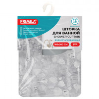 Шторка для ванной EVA, 180х200см, кольца в комплекте, СЕРАЯ ЛЕДЯНАЯ СВЕЖЕСТЬ, PRIMILA, 700101