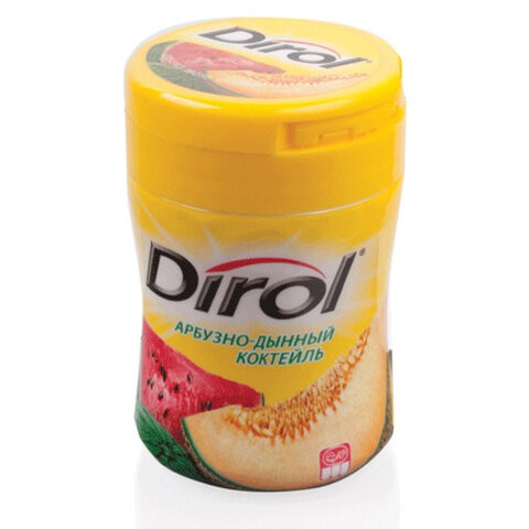 Жевательная резинка DIROL (Дирол) "Арбузно-дынный коктейль", 10 подушечек, 13,6 г, 26098 по низкой цене оптом 