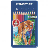 Карандаши цветные STAEDTLER (Германия) "Noris club", 12 цветов, металлический пенал, 145 AM12