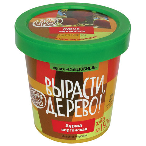 Набор для выращивания растений ВЫРАСТИ ДЕРЕВО! "Хурма виргинская" (банка, грунт, семена), zk-085 по низкой цене оптом 