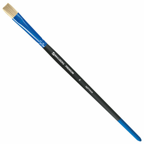 Кисть щетина, плоская №6, BRAUBERG PREMIUM, 200995 по низкой цене оптом 