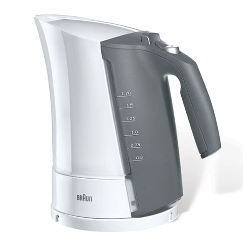 Чайник BRAUN WK-300, 1,7 л, 2200 Вт, закрытый нагревательный элемент, пластик, белый по низкой цене оптом Краснодар, Москва, Уфа, Казань, Барнаул, Владивосток, Хабаровск, Сахалин, Красноярск, Екатеренбург, 