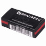 Ластик BRAUBERG "BlackJack", 40х20х11 мм, черный, прямоугольный, картонный держатель, 222466 по низкой цене оптом Краснодар, Москва, Уфа, Казань, Барнаул, Владивосток, Хабаровск, Сахалин, Красноярск, Екатеренбург, 