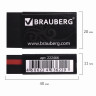 Ластик BRAUBERG "BlackJack", 40х20х11 мм, черный, прямоугольный, картонный держатель, 222466 по низкой цене оптом Краснодар, Москва, Уфа, Казань, Барнаул, Владивосток, Хабаровск, Сахалин, Красноярск, Екатеренбург, 