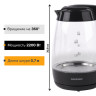 Чайник SONNEN KT-200BK, 1,7 л, 2200 Вт, закрытый нагревательный элемент, стекло, подсветка, черный, 451709 по низкой цене оптом Краснодар, Москва, Уфа, Казань, Барнаул, Владивосток, Хабаровск, Сахалин, Красноярск, Екатеренбург, 