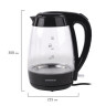 Чайник SONNEN KT-200BK, 1,7 л, 2200 Вт, закрытый нагревательный элемент, стекло, подсветка, черный, 451709 по низкой цене оптом Краснодар, Москва, Уфа, Казань, Барнаул, Владивосток, Хабаровск, Сахалин, Красноярск, Екатеренбург, 