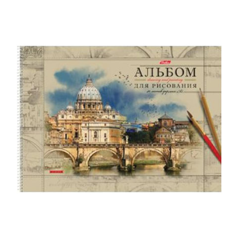Альбом для рисования БОЛЬШОЙ ФОРМАТ ( 290х420 мм) А3, 40 л., спираль, обложка картон, подложка, HATBER, "Европа", 40А3Всп 16355, A246344 по низкой цене оптом 