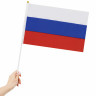 Флаг России ручной 30х45 см, без герба, с флагштоком, BRAUBERG, 550182, RU14 по низкой цене оптом 