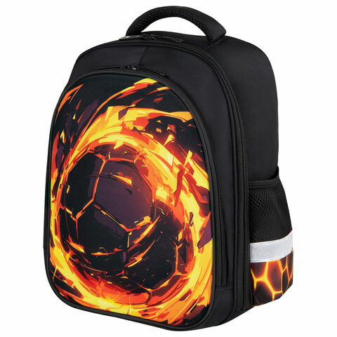 Ранец BRAUBERG KIDS STANDARD, 2 отделения, Fire split, 3D панель, 36х28х14 см, 273147 по низкой цене оптом 
