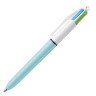Ручка шариковая автоматическая BIC "4 Colours", 4 цвета (голубой,фиолетовый, розовый, салатовый), узел 1 мм, линия письма 0,32 мм, 887777 по низкой цене оптом 