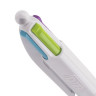 Ручка шариковая автоматическая BIC "4 Colours", 4 цвета (голубой,фиолетовый, розовый, салатовый), узел 1 мм, линия письма 0,32 мм, 887777 по низкой цене оптом 