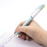 Ручка шариковая автоматическая BIC "4 Colours", 4 цвета (голубой,фиолетовый, розовый, салатовый), узел 1 мм, линия письма 0,32 мм, 887777 по низкой цене оптом 