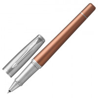 Ручка-роллер PARKER "Urban Premium Orange CT", корпус светло-коричневый, хромированные детали, черная, 1931626