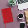 Ежедневник датированный 2025, А5, 143х218 мм, BRAUBERG "Journal", под кожу, застежка, держатель для ручки, органайзер, красный, 117380 по низкой цене оптом 