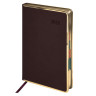 Ежедневник датированный 2026 А5 148х218мм GALANT Infinity Gold, под кожу, темно-коричневый, 117501 по низкой цене оптом 