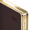 Ежедневник датированный 2026 А5 148х218мм GALANT Infinity Gold, под кожу, темно-коричневый, 117501 по низкой цене оптом 