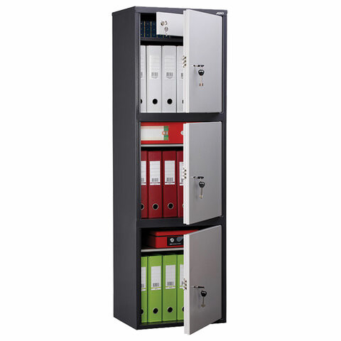 Шкаф металлический для документов AIKO "SL-150/3Т" ГРАФИТ, 1490х460х340 мм, 37 кг, S10799153502 по низкой цене оптом 