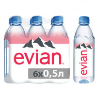 Вода негазированная минеральная EVIAN (Эвиан), 0,5 л, пластиковая бутылка, 13861