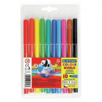 Фломастеры 10 ЦВЕТОВ CENTROPEN "Colour World", круглые, смываемые, 7550/10TP, 7 7550 1084