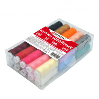 Нитки швейные 40/2 200 м, полиэстер, НАБОР 30 цветов, в ПОДАРОК набор игл, DEVELIA (Девелиа), 609626