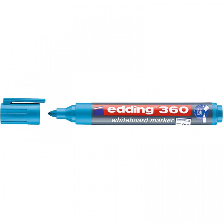 Маркер для белых досок edding 360, круглый наконечник, 1.5-3 мм Голубой по низкой цене оптом 