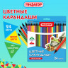 Карандаши цветные ПИФАГОР СТАНДАРТ 24 цвета, трехгранный корпус, 182088 по низкой цене оптом Карандаши цветные ПИФАГОР СТАНДАРТ 24 цвета, трехгранный корпус, 182088 по низкой цене оптом