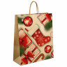 Пакет подарочный КОМПЛЕКТ 10 штук новогодний 26x13x32см, "Christmas Kraft", ЗОЛОТАЯ СКАЗКА, 591961 по низкой цене оптом 