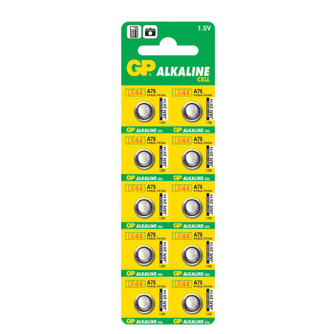 Батарейка GP Alkaline, A76 (G13, LR44), алкалиновая, 1 шт., в блистере (отрывной блок), A76-С10 по низкой цене оптом 