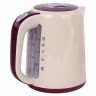 Чайник SONNEN KT-002, 1,7 л, 2200 Вт, закрытый нагревательный элемент, пластик, бежевый/красный, 451711 по низкой цене оптом Краснодар, Москва, Уфа, Казань, Барнаул, Владивосток, Хабаровск, Сахалин, Красноярск, Екатеренбург, 