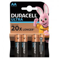 Батарейки КОМПЛЕКТ 4 шт., DURACELL Ultra, AA (LR06, 15А), алкалиновые, пальчиковые, блистер