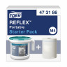 Диспенсер для полотенец переносной, TORK (Система M4) Reflex, стартовый набор с полотенцем, белый, 473186